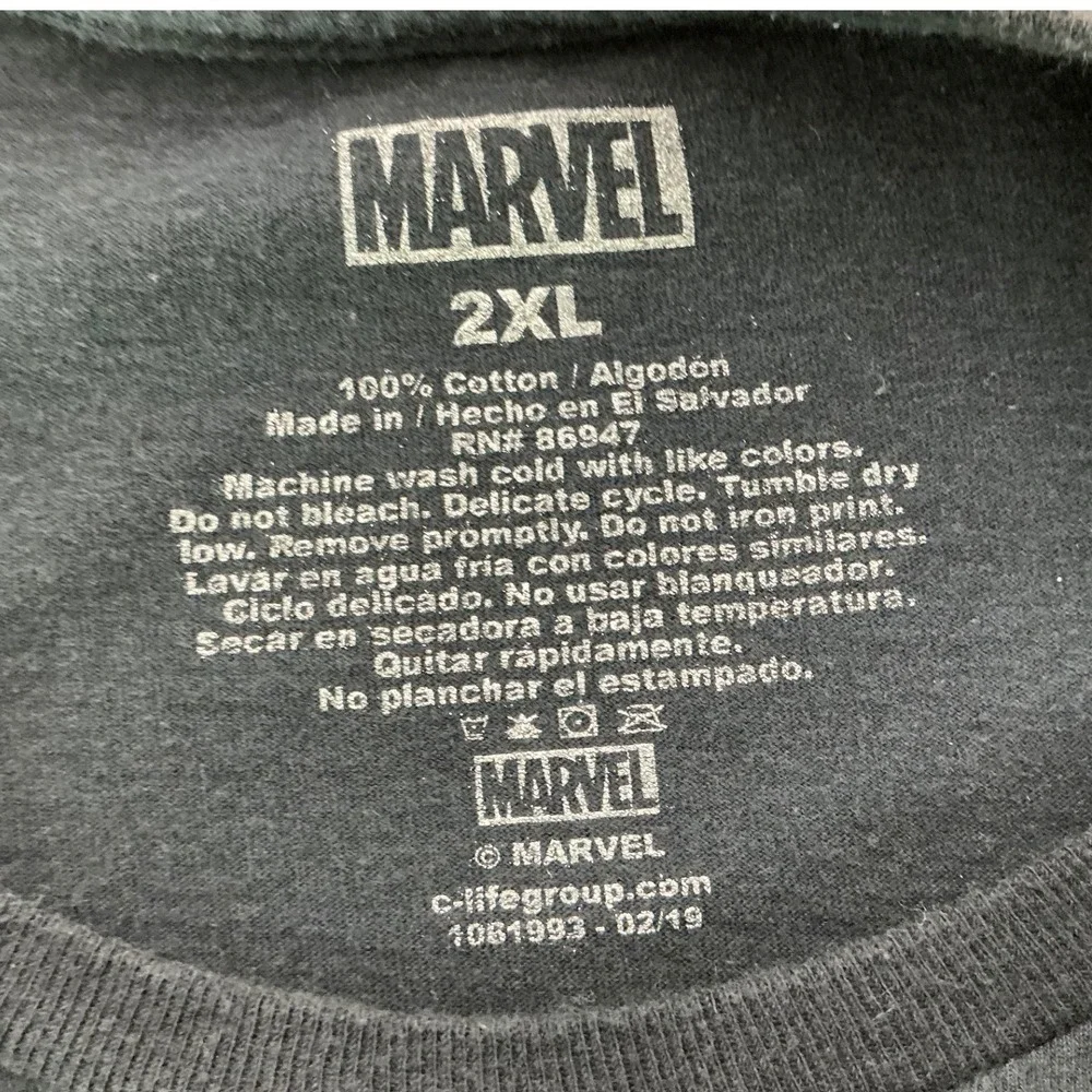Marvel Deadpool Graphic T-Shirt 2XL Black 